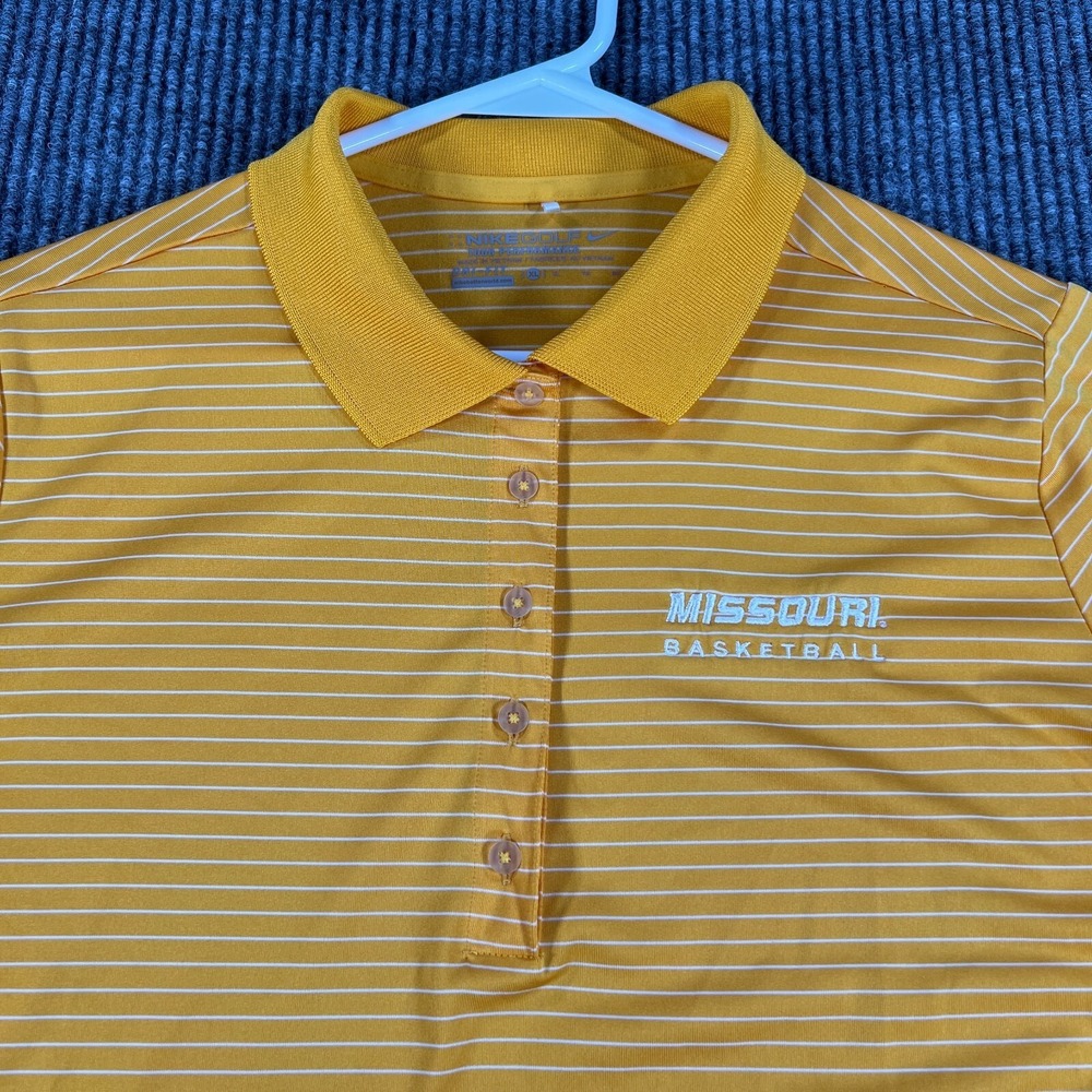 Missouri Tigers Mizzou Polo Shirt Nike Womens XL Extra Large Gold Basketball